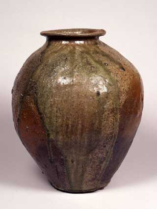 自然釉壺　